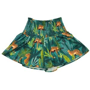 Entro Cheetah Print Tropical Smocked Shorts Size Small